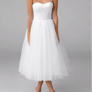 Elizabeth Strapless Midi Dress - bridal